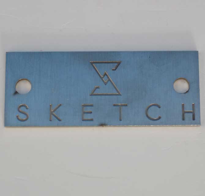Laser Engraved Metal Tag - Sketch