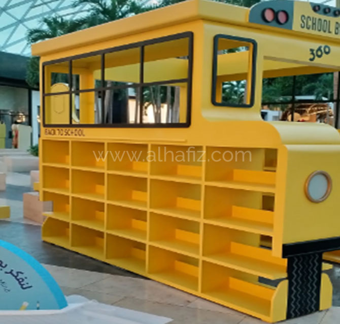 School bus made of MDF & Polystyrene 