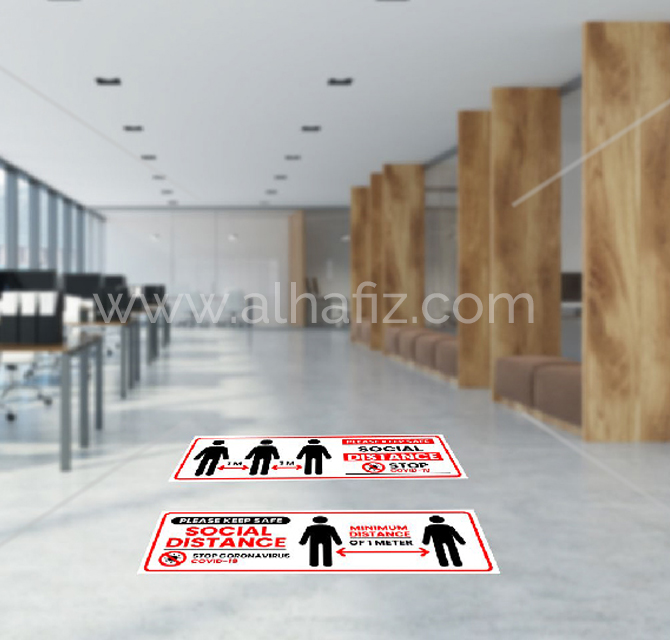 Branded Social Distancing Indoor Floor Stickers 