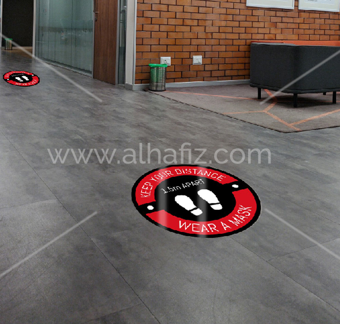 Social Distance Round Floor Stickers