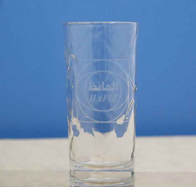 Sandblasted Logo on Glass (Tall)