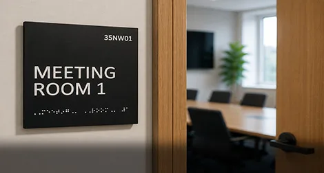 Accessible meeting room with braille - Al-Hafiz Kuwait