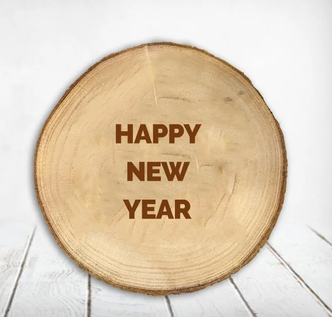 New Year Wood Engraved Gift