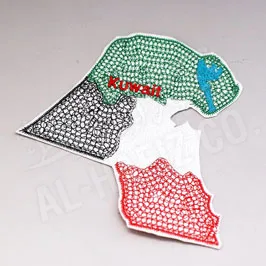 Kuwait Map With Flag Color