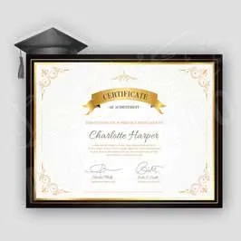 Acrylic Certificate Frame with Laser Cut Graduation Cap