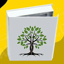 White Hard Cover Ring Binder with Printed Design