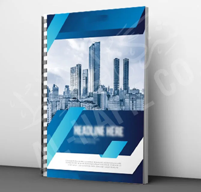 Spiral Bound Report with City Skyline Cover
