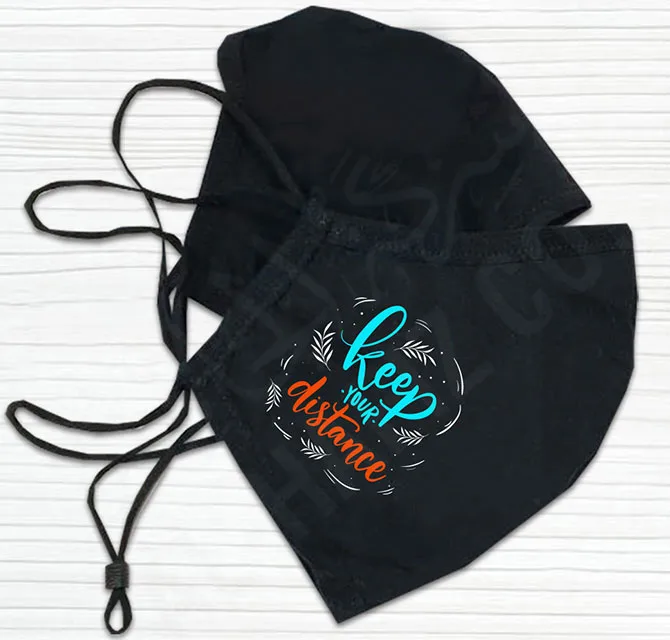 Face Mask - Non-Medical- Black Valve - Cotton