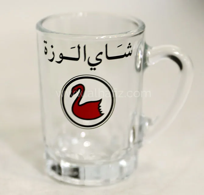 كوب شاي زجاجي مطبوع بالشعار بتقنية DTF