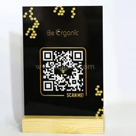 Black & Gold QR Menu Stand