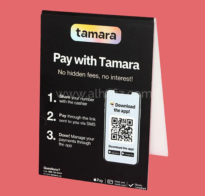 Payment Promo A-Frame Table Stand