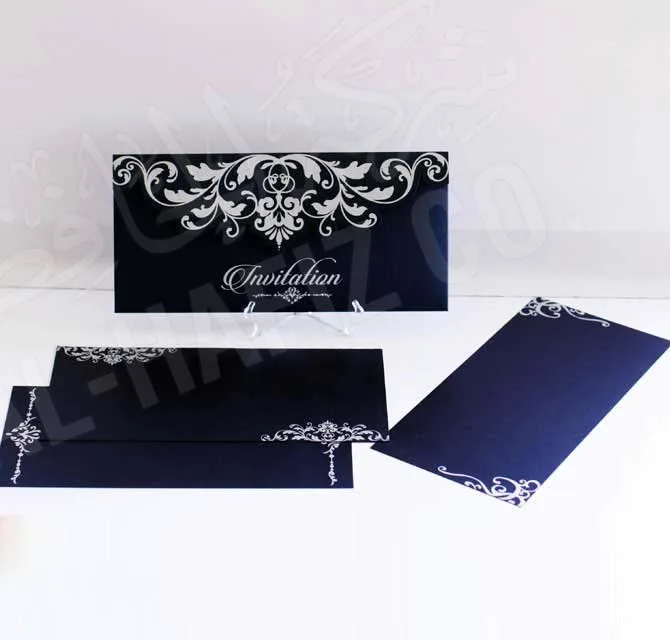 Fancy Blue Invitation Card with Envelop