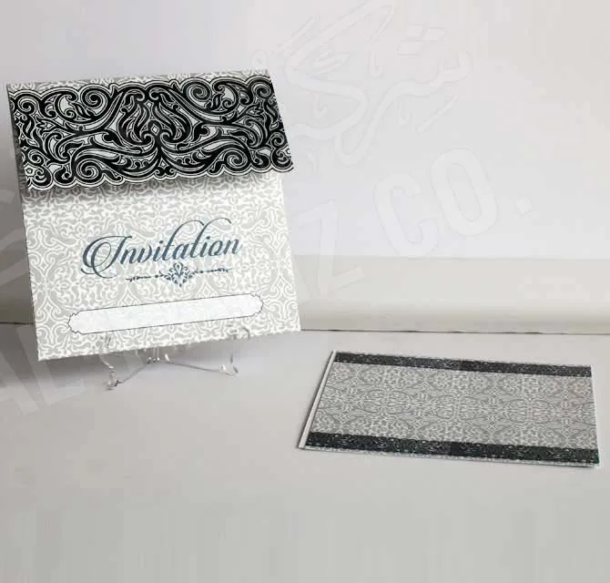  Fancy Invitation Card with Envelop - White