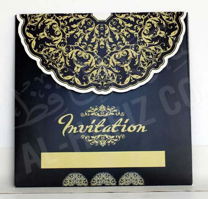   Invitation Card - Blue with Golden Print