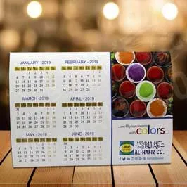 Full Color Digital Printed Table Tent Calendar With Metallic Spot Ink - Multi  