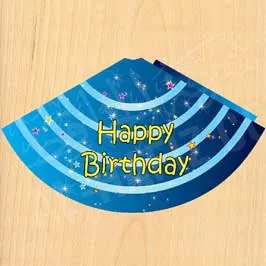Iridescent Digital Printed Birthday Paper Cone Cap