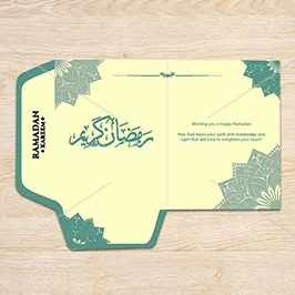 قالب بطاقة تهنئة بأمنيات رمضان