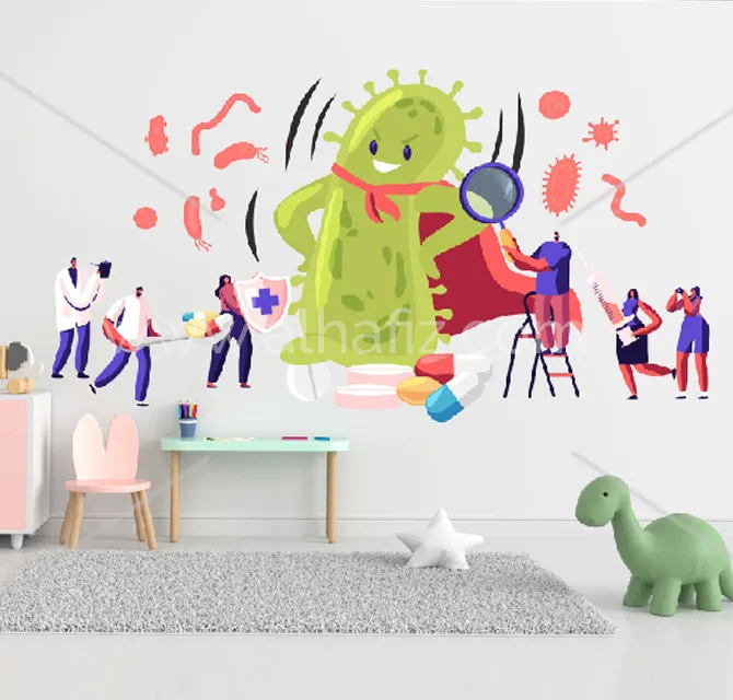 Germ-Fighting Illustration Wallpaper