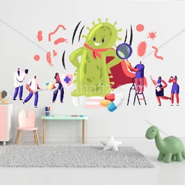 Germ-Fighting Illustration Wallpaper