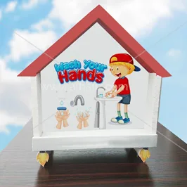 Styrofoam Hand Washing Display House