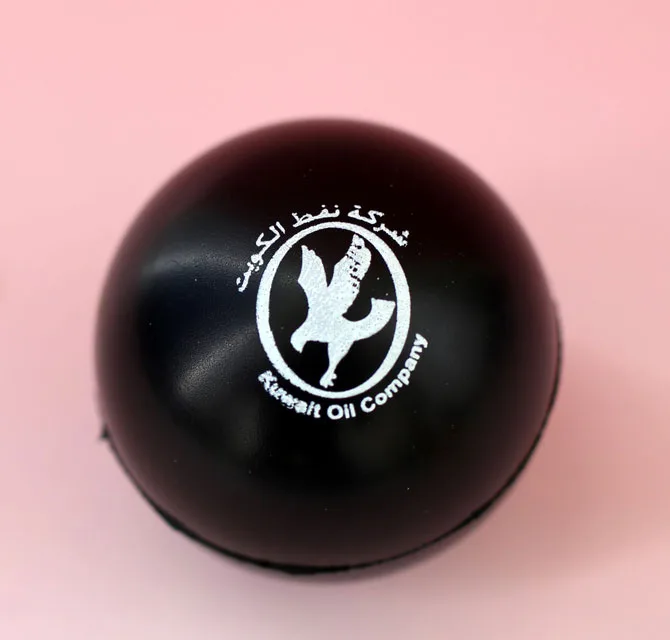 Customized Black Color Silk Screen Printed Stress Balls