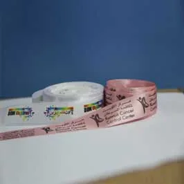Personalized Branded Ribbons - White/Pink