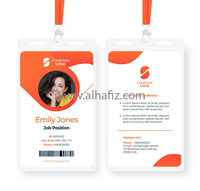 Plastic Staff ID Card – Orange Design