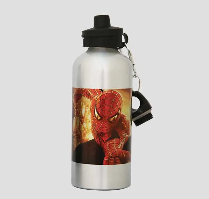 Water Bottle  Stainless Steel - Silver + Heat Transfer & Screen Printing