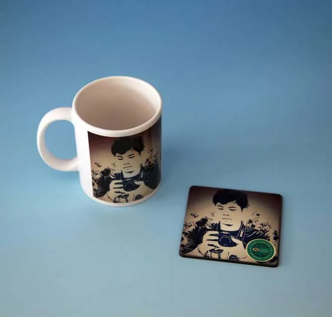 Mug & Tea Coaster - Black & White