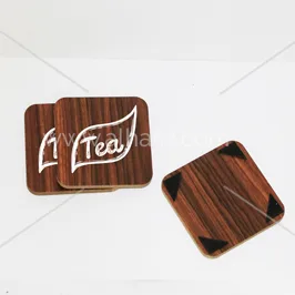 Wood-Grain Leaf Tea Coasters