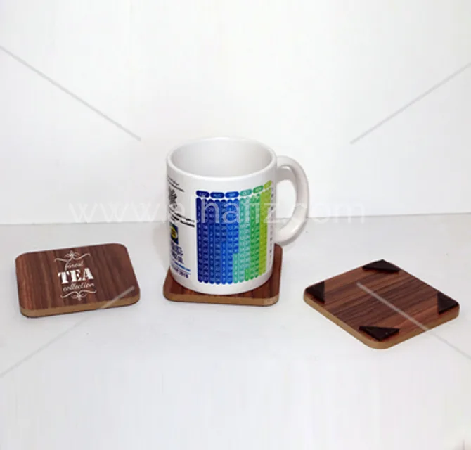 Wooden Coasters with Mug Set