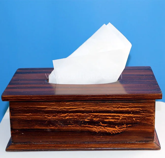 Dark Wooden Tissue Box