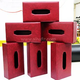 Red Leather-Look Tissue Boxes