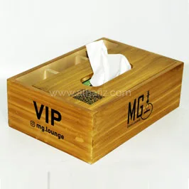 VIP Wooden Tissue Box with Logo