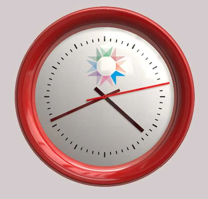 طباعة ساعة حــائــط ـ شعار ( أحمر )