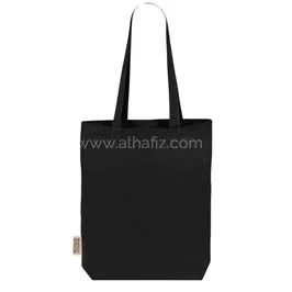 Dargun - Grs-certified Recycled Cotton Tote Bag With Gusset - Black
