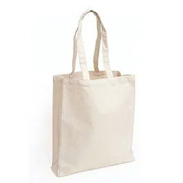 Eco Friendly Cotton Shopping Bag With Gusset - Natural