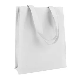 Eco Friendly Cotton Shopping Bag With Gusset - White