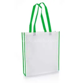 Non-woven Shopping Bag Vertical White/green