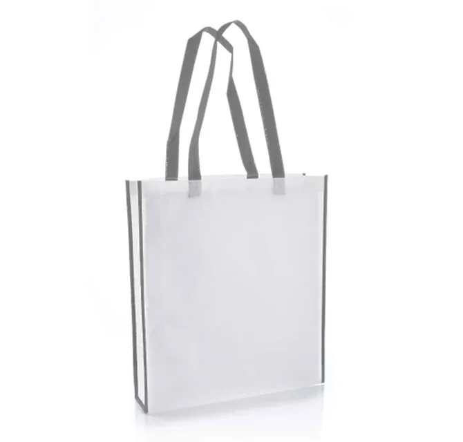 Non-Woven Shopping Bag Vertical White/Grey