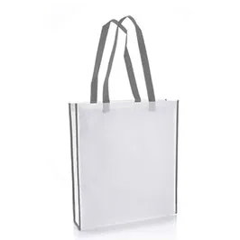 Non-woven Shopping Bag Vertical White/grey
