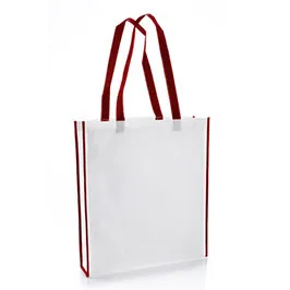 Non-woven Shopping Bag Vertical White/maroon