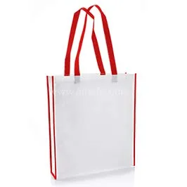Non-woven Shopping Bag Vertical White/red