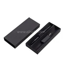 Angla - Gift Set Of Rcs Recycled Aluminium Pen And Keychain - Black