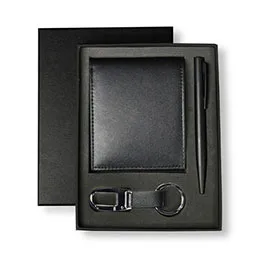 Bibury - Set Of Men's Wallet, Key Chain And Pen - Black