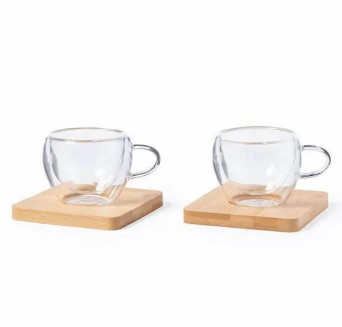PAMA - Set of 2 Expresso Cup with Bamboo Coaster