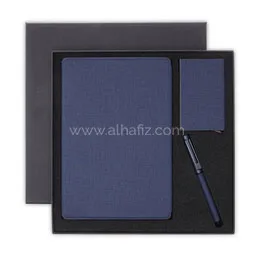 Tessin - Change Zero Sustainable Gift Set With Refillable Notebook, Pen & Cardholder - Navy