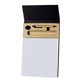 Arslev - A4 Ruled Desk Notepad With Pen, Ruler And U-clips