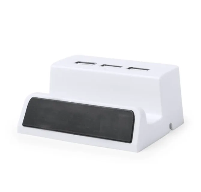 BATAM - حامل هاتف مكتبي مع موزع USB وشعار مضيء