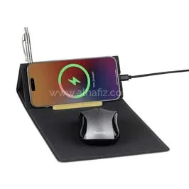 Blace - Change Zero Recycled Pu 15w Wireless Mousepad & Desk Organizer - Black